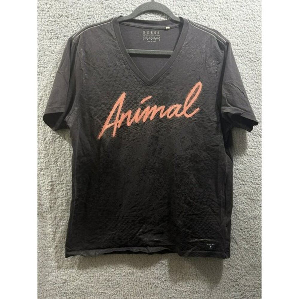 Guess Men's Slim Fit Animal-Inspired Phython-Print T-Shirt Large